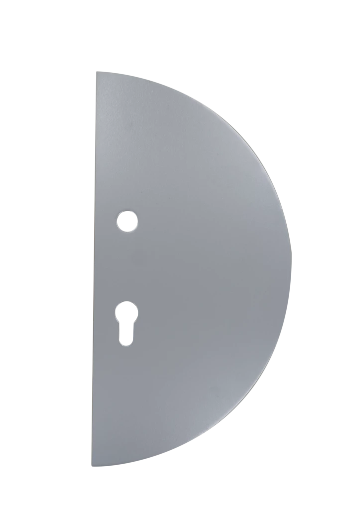 Plaque de poussée demi-lune adhésive alu argent 300X150mm