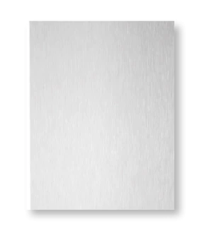 Plaque de poussée rectangulaire adhésive et percée fraisé en alu argent 300 X 150mm