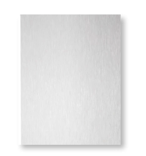 Plaque de poussée rectangulaire adhésive et percée alu argent 300X150mm