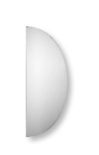 Plaque de poussée demi-lune, en alu argent 400 X 200mm