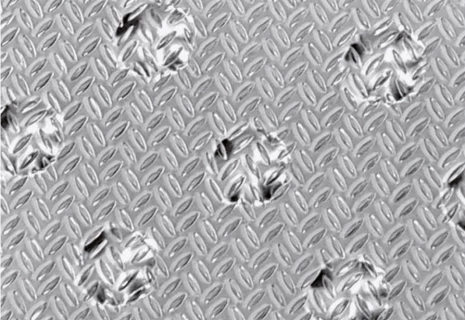 Dalle podotactile en aluminium grain d'orge, dimensions 458X420mm
