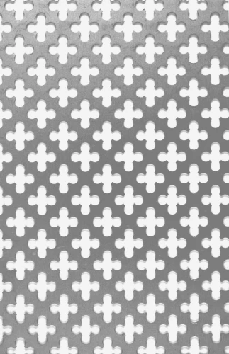 Tôle décorative perforée 491 en aluminium anodisé argent, dimensions 1000X1000mm, épaisseur 0,8mm