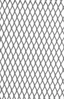 Grille de métal déployé référence 484 en aluminium anodisé argent, dimensions 1000X1000, épaisseur 1mm