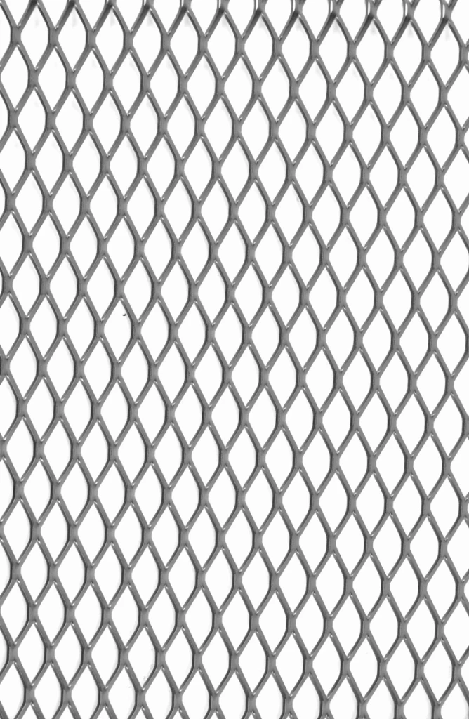 Grille de métal déployé référence 484 en aluminium anodisé argent, dimensions 1000X500, épaisseur 1mm