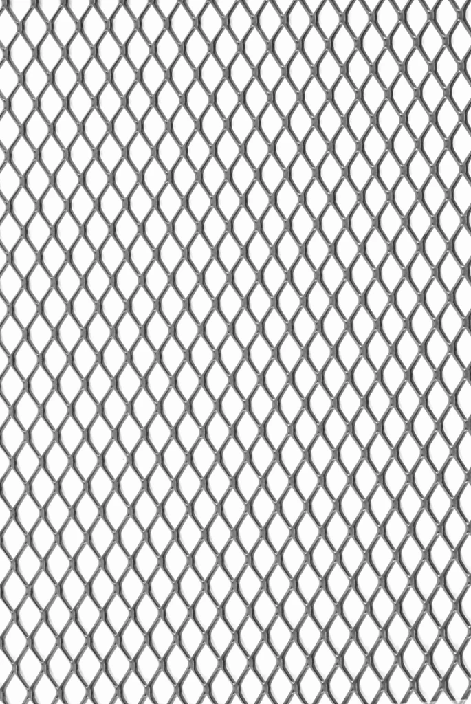 Grille de métal déployé référence 480 en aluminium anodisé argent, dimensions 1000X500, épaisseur 0,8mm