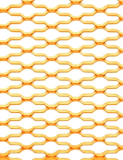 Grille de métal déployé référence 485 en aluminium anodisé or, dimensions 1000X1000, épaisseur 2mm