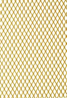 Grille de métal déployé référence 483 en aluminium anodisé or, dimensions 1000X1000, épaisseur 0,8mm