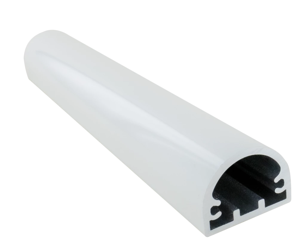 Profil de poignée renforcé 4865R en aluminium blanc RAL 9016, Longueur 6M