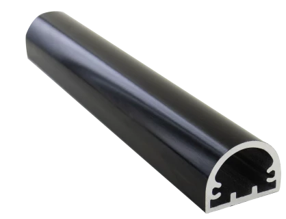 Profil de poignée 4865 renforcé en aluminium laqué noir, Long de 3 M