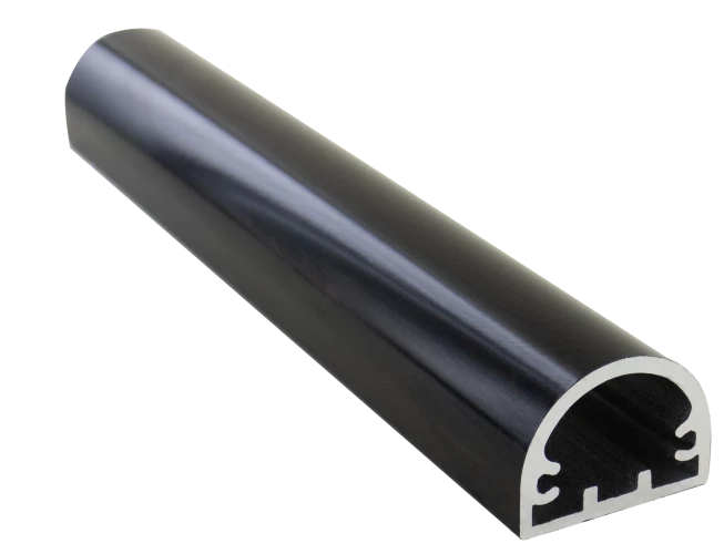 Profil de poignée 4865 renforcé en aluminium laqué noir, Long de 6 M