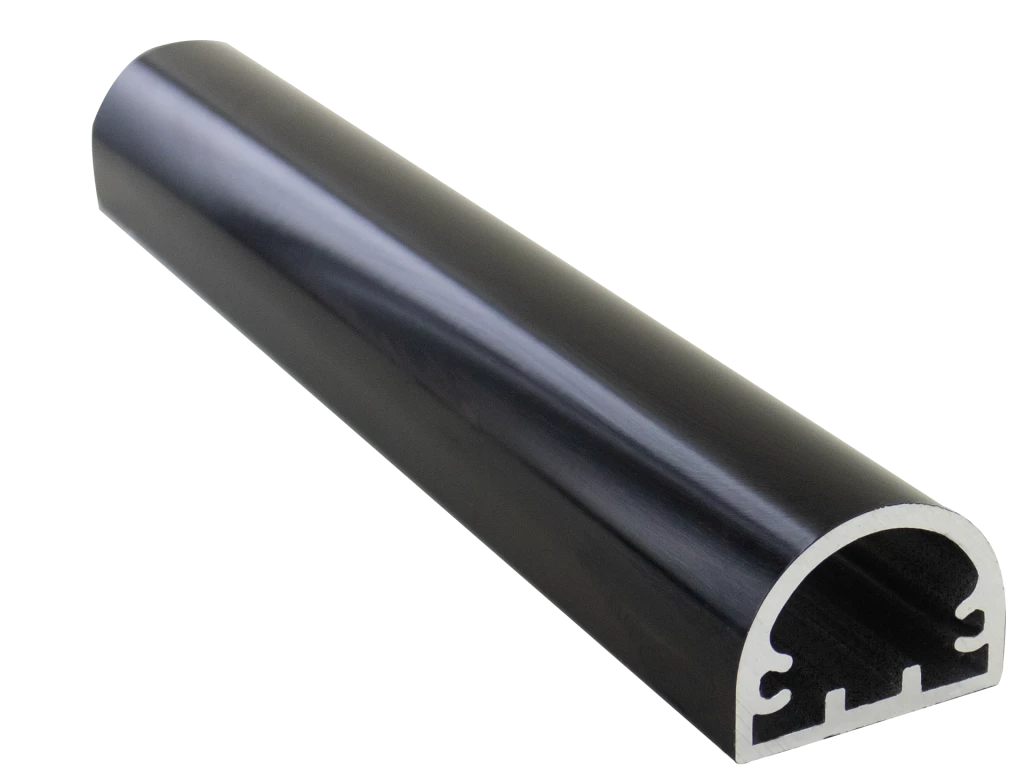 Profil de poignée 4865 renforcé en aluminium laqué noir, Long de 6 M