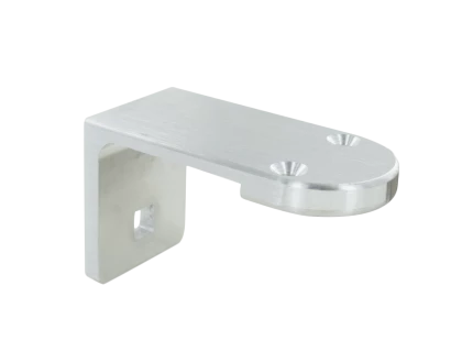 Paire de supports ronds anodisés type inox pour profil poignée renforcé 4865