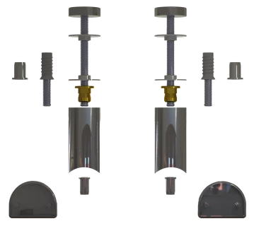 Kit de supports d'entretoises déportée pour une paire de poignées tubulaires 4885 aluminium finition inox