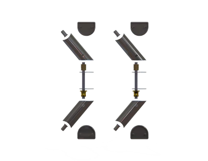 Kit de supports d'entretoises déportée pour une paire de poignées tubulaires 4885 aluminium blanc RAL 9016