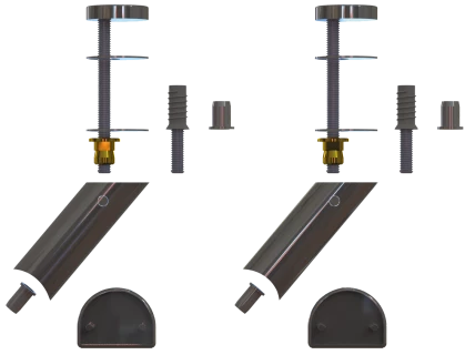 Kit de supports d'entretoises déportée pour une poignée tubulaire 4885 aluminium finition inox