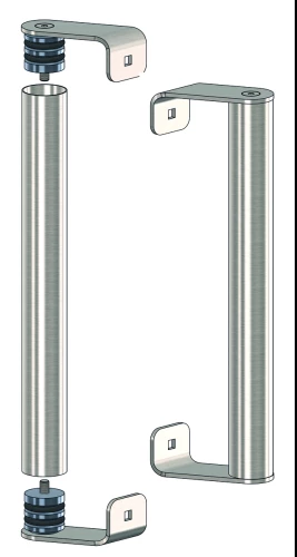 Paire de pattes de fixation droite en inox 304 satiné