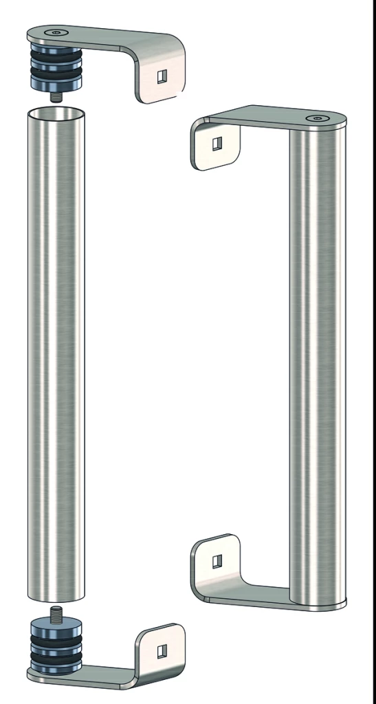 Paire de pattes de fixation droite en inox 304 satiné