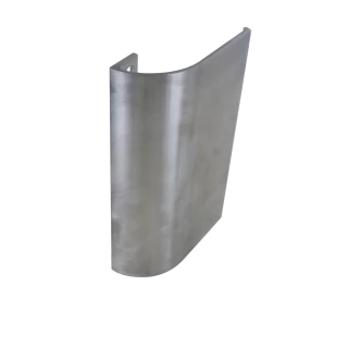 Poignée aileron en aluminium brut de 200 mm de hauteur, entraxe 160 mm