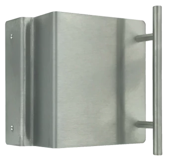 Poignée déportée en inox satiné pour coulissant, slide C moyen