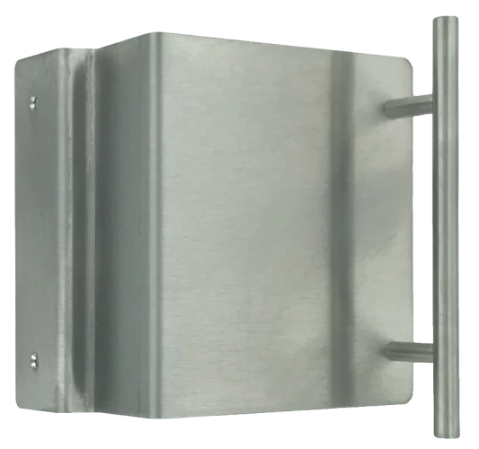 Poignée déportée en inox satiné pour coulissant, slide C moyen