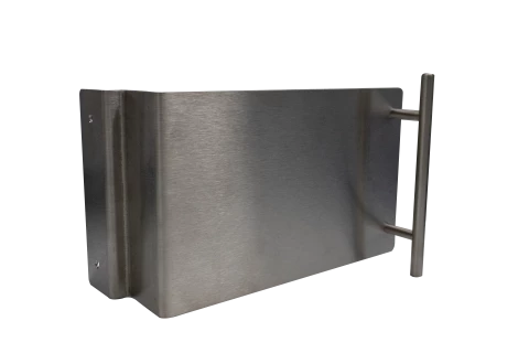 Poignée déportée en inox satiné pour coulissant, slide C long