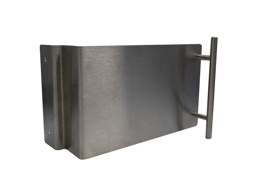 Poignée déportée en inox satiné pour coulissant, slide C long