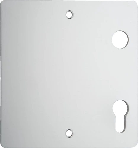 Paire de plaques de collectivité Charlemagne, modèle bec de cane WC à voyant en aluminium anodisé argent, 150x150 mm, épaisseur 3 mm