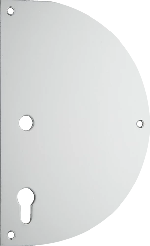 Paire de plaques de collectivité demi-lune Diane, modèle clé I en aluminium anodisé argent, 230 mm de hauteur, 150 mm de largeur, épaisseur de 3 mm