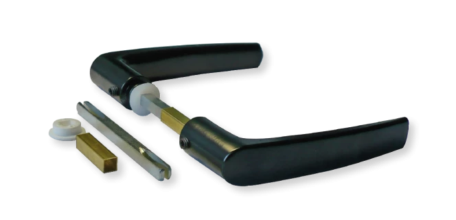 Béquille double 1166 en aluminium noir, carré de 6, tige de 80mm