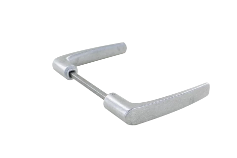 Béquille double 1166 en aluminium poli, carré de 6, tige de 100mm