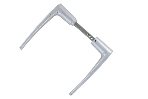 Béquille double 1166 en aluminium poli, carré de 7, tige de 100mm