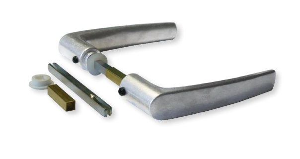 Béquilles doubles en aluminium poli, carré de 6 ou 7 mm