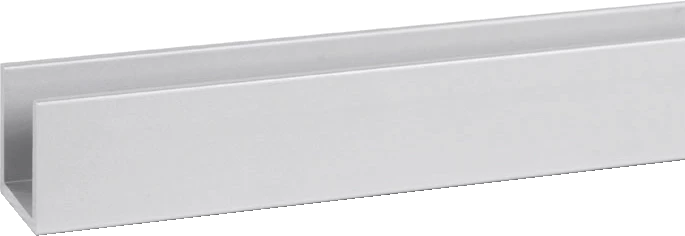 Profil en U en aluminium anodisé argent, 15x15x1,5mm, longueur 6M