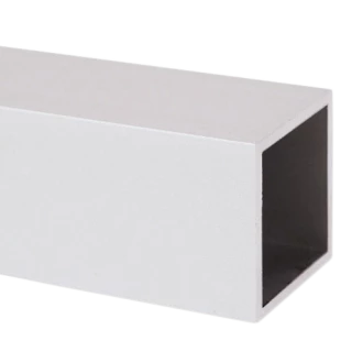 Tube rectangulaire en aluminium laqué blanc RAL 9210, 30x15x1,5, longueur 2M