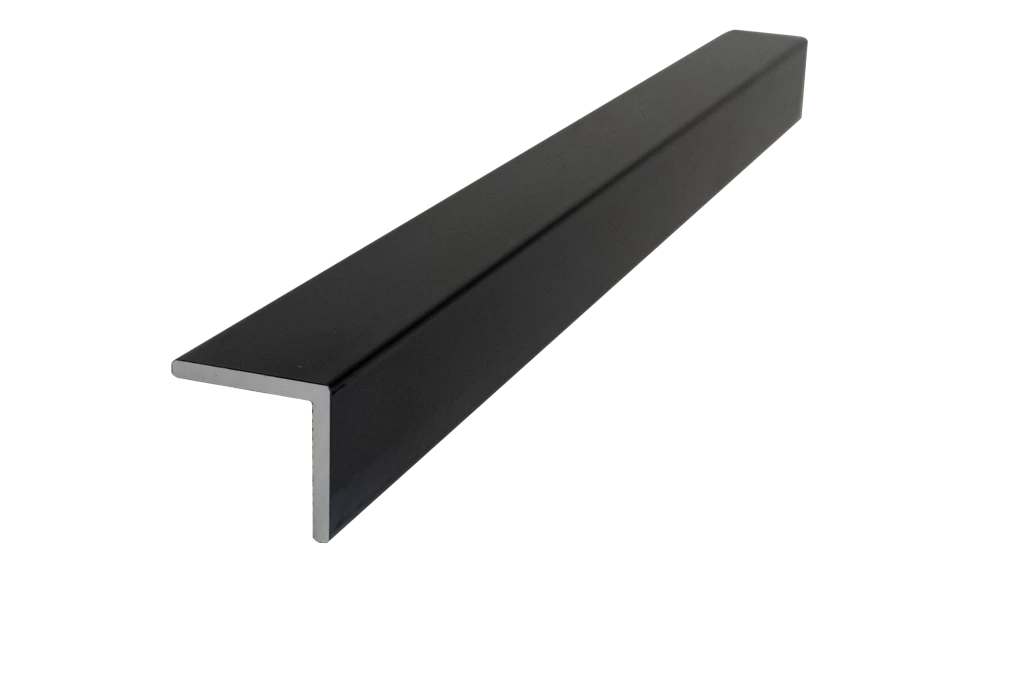 Cornière en aluminium laqué noir mat RAL 9005, 35x35x2, longueur 4M