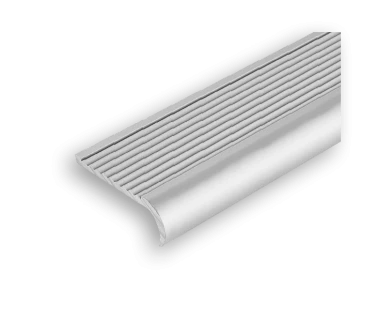 Nez de marche en aluminium anodisé argent, 40x15mm, longueur  1M