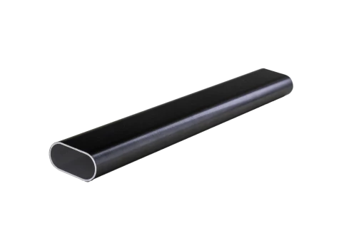 Tube ovale en aluminium laqué noir mat, 30x15mm, longueur 2,5M
