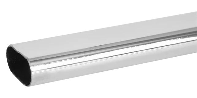 Tube ovale en acier chromé, 30x15mm, ép. 0,6mm, longueur 2,5M