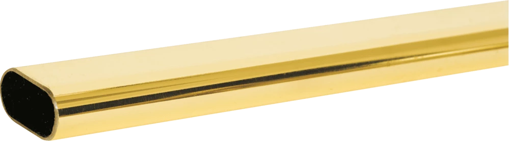 Tube ovale en acier laitonné, 30x15mm, ép. 0,6mm, longueur 3M