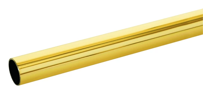 Tube rond en acier laitonné, DIAM 16mm, ép. 0,6mm, longueur 2M