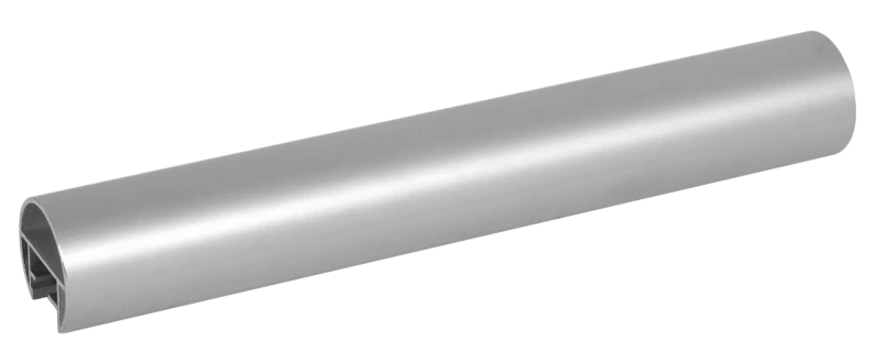 Main courante ronde en aluminium anodisé argent, D40mm, longueur 2M