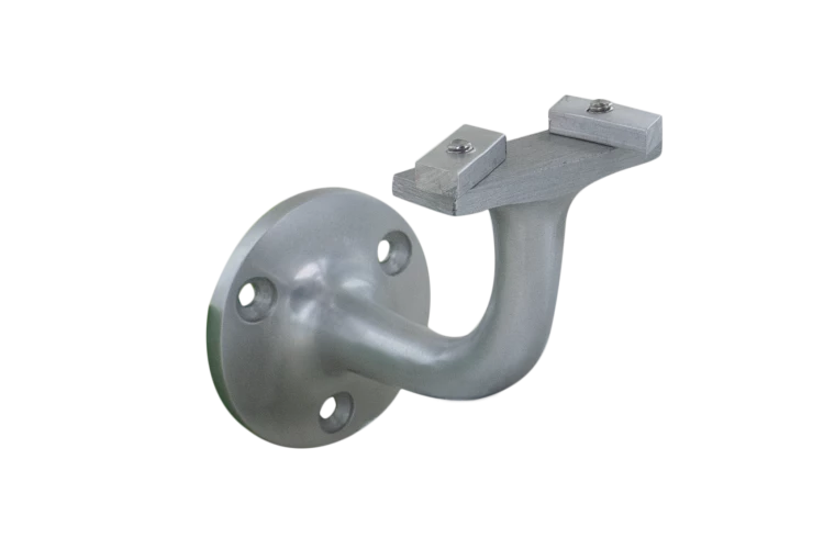 Support rond pour main courante en aluminium anodisé argent réf. 404