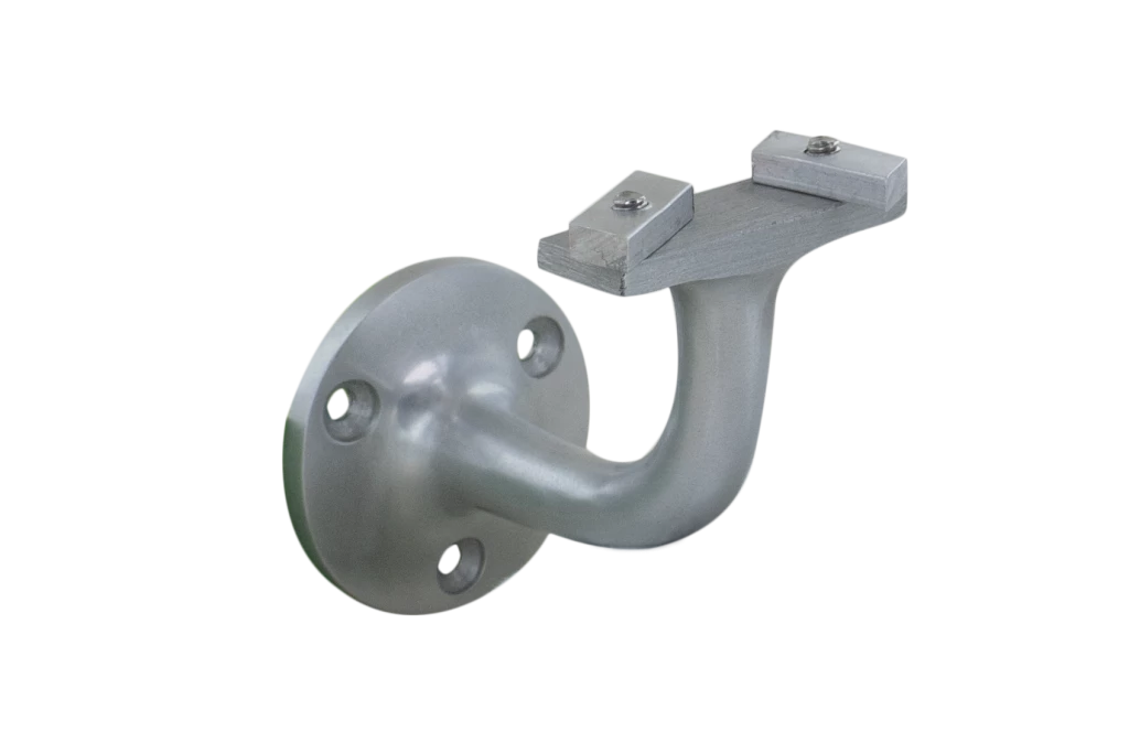 Support rond pour main courante en aluminium anodisé argent réf. 404