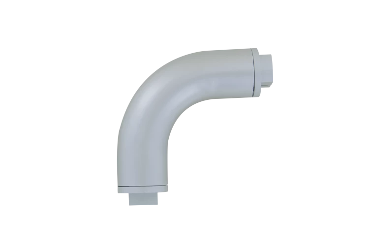 Coude à 90° pour main courante, aluminium anodisé argent, D40mm