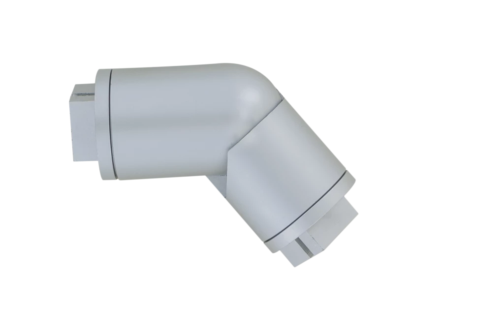 Coude articulé (89° à 180°) en aluminium anodisé argent, D40mm