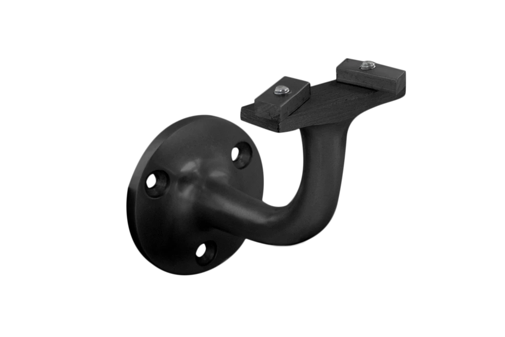 Support rond pour main courante en aluminium laqué noir mat réf. 404