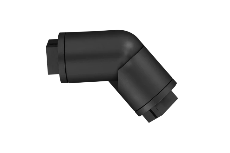 Coude articulé (89° à 180°) en aluminium laqué noir mat, D40mm