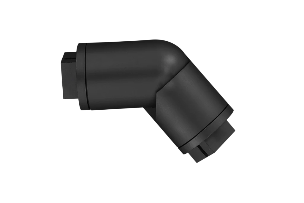 Coude articulé (89° à 180°) en aluminium laqué noir mat, D40mm