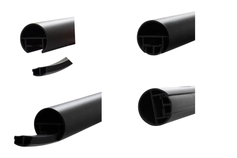 Closoir en PVC noir pour main courante ronde réf. 408