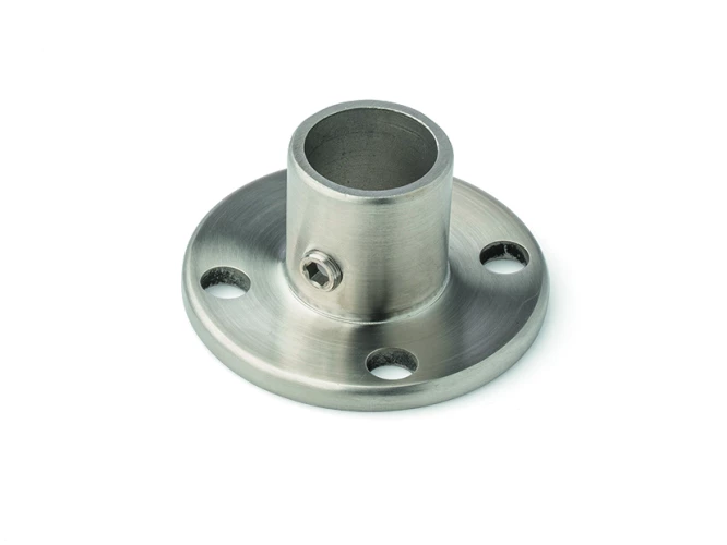 Embase en inox 316 satiné pour tube D28mm, réf. 8000